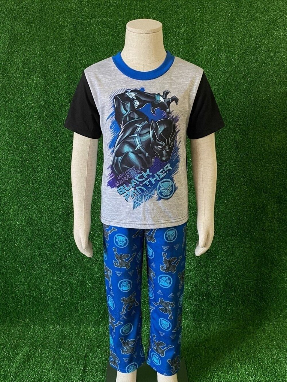 Marvel Avengers Black Panther Boys Pajama Set Size 8 2 Piece Flame Resistant PJs